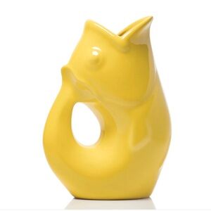 GurglePot Yellow Ceramic Pitcher / Vase